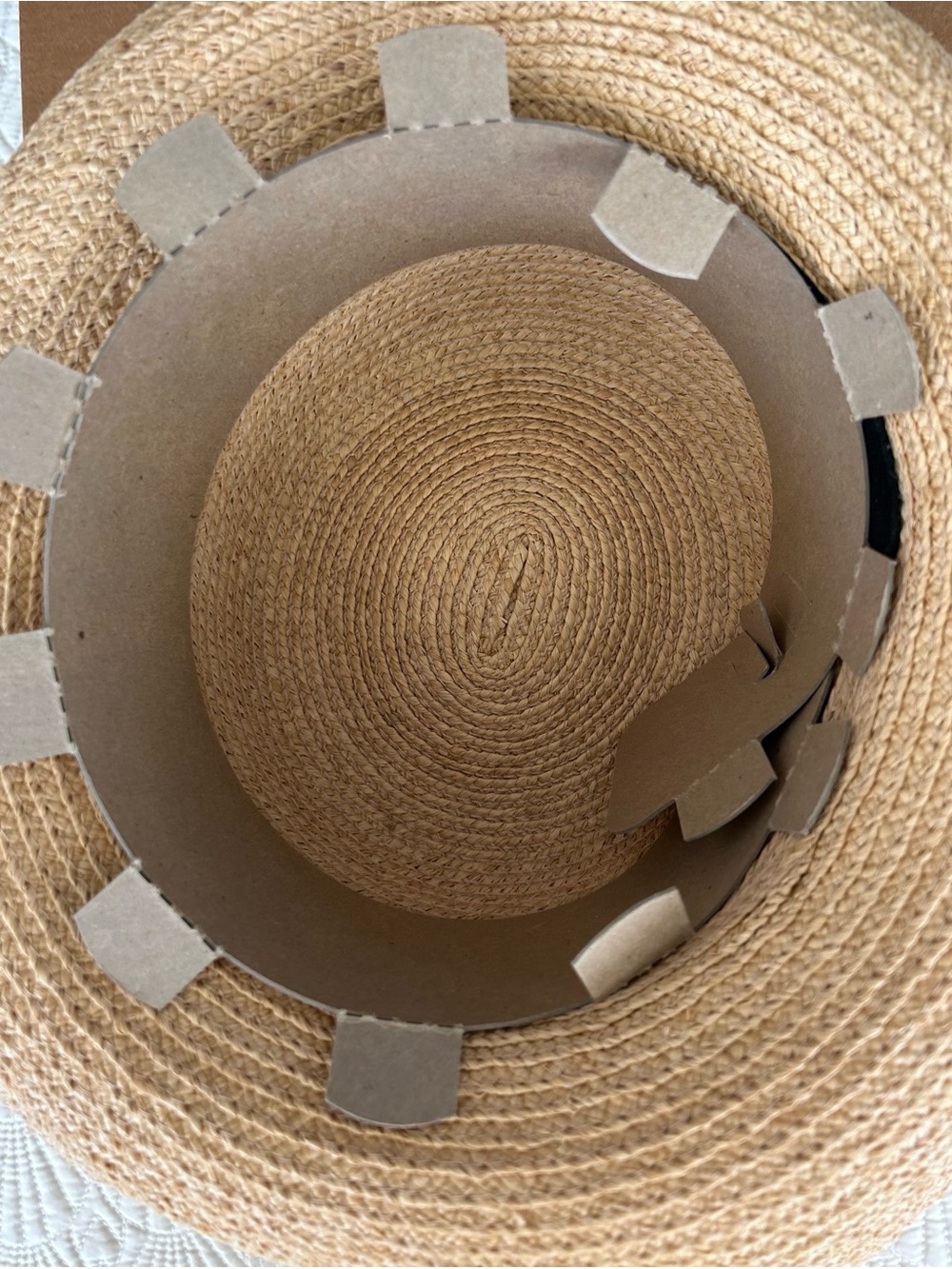 Helen Kaminski Tan Straw Sun Hat with Wide Brim